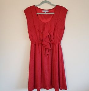 Antonio Melani red eyelet ruffle dress size 6